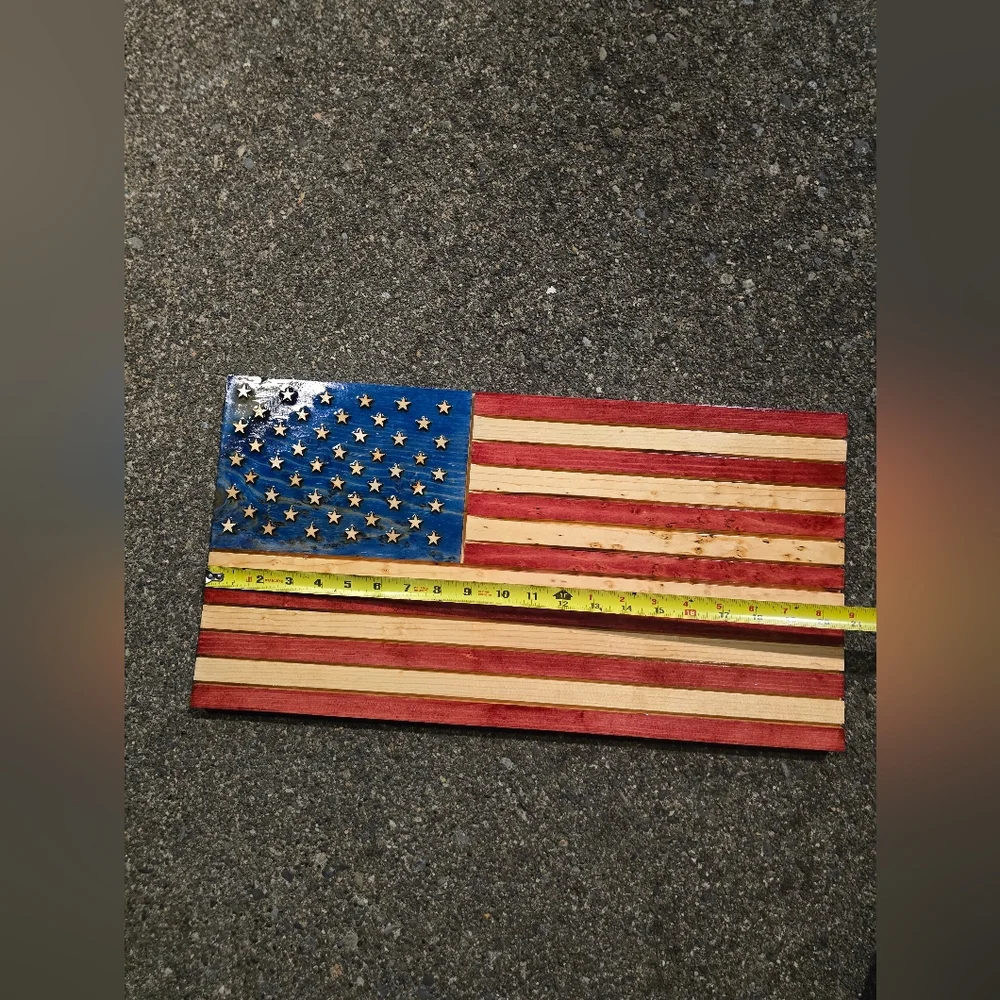 Rustic American Flag Wooden Wall Art